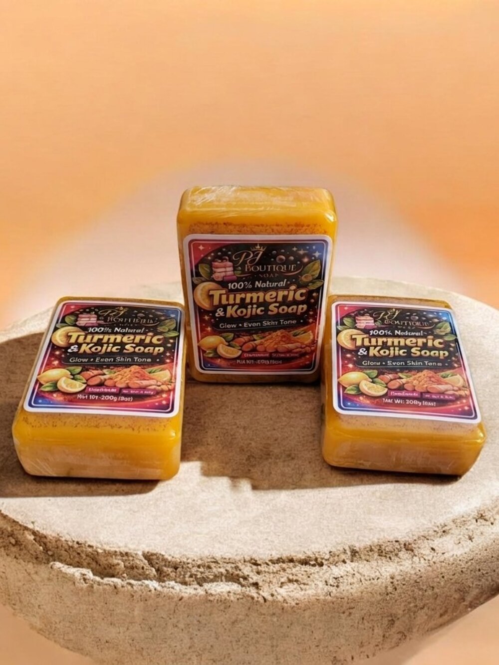 PJBOUTIQUE Turmeric&Kojic Lemon Soap %100 natural Hadmade Net wet: 200g(8oz)